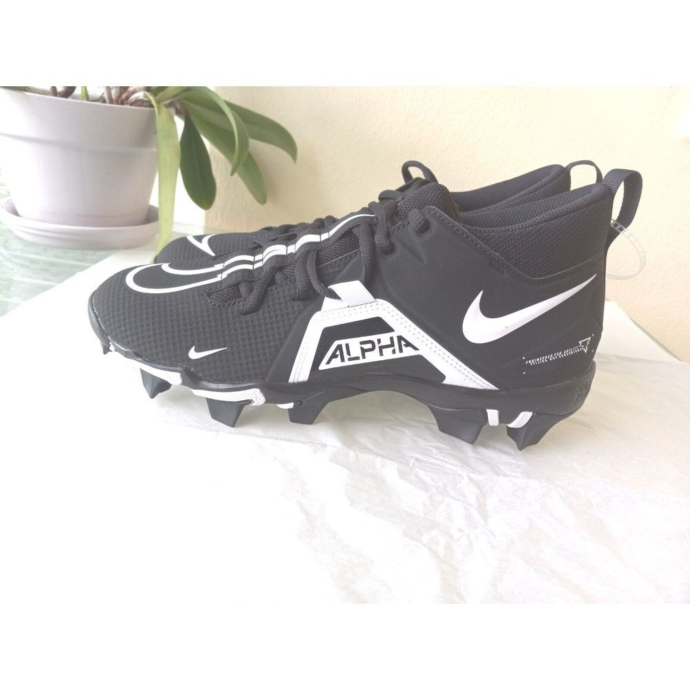 Size 11.5 Nike Alpha Mens Football Cleats  Menace Shark 3 Black White CV0582-001